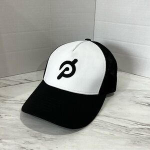 Peloton Mesh Back Cap Black White One Size Trucker Hat